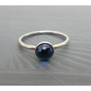 Pandora S925 ALE Sterling Silver Droplet December Birthstone Crystal Ring Sz 8